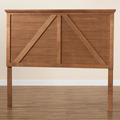 Yorick Classic and Traditional Ash Walnut Finished Wood Queen Size Headboard