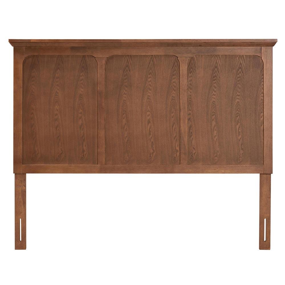 Alarice Classic and Traditional Ash Walnut Finished Wood Queen Size Headboard