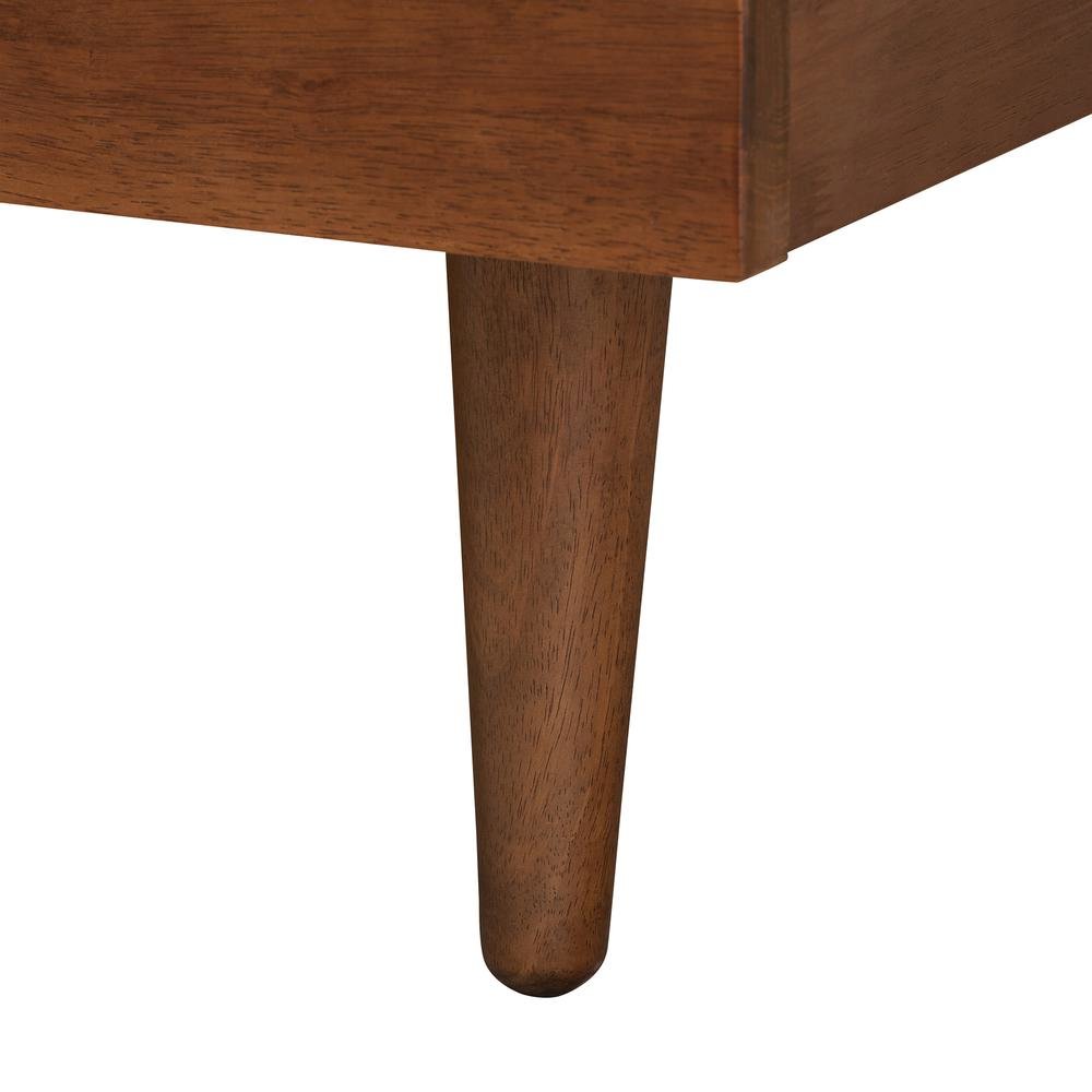 Walnut Finished Wood Queen Size Platform Storage Bed with Built-In Nightstands