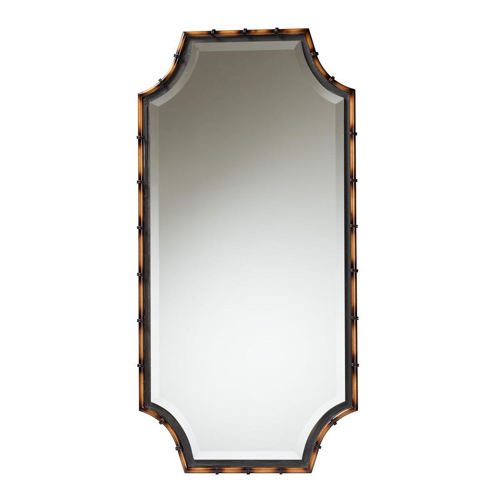 Black Finished Metal Accent Wall Mirror