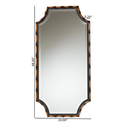 Black Finished Metal Accent Wall Mirror