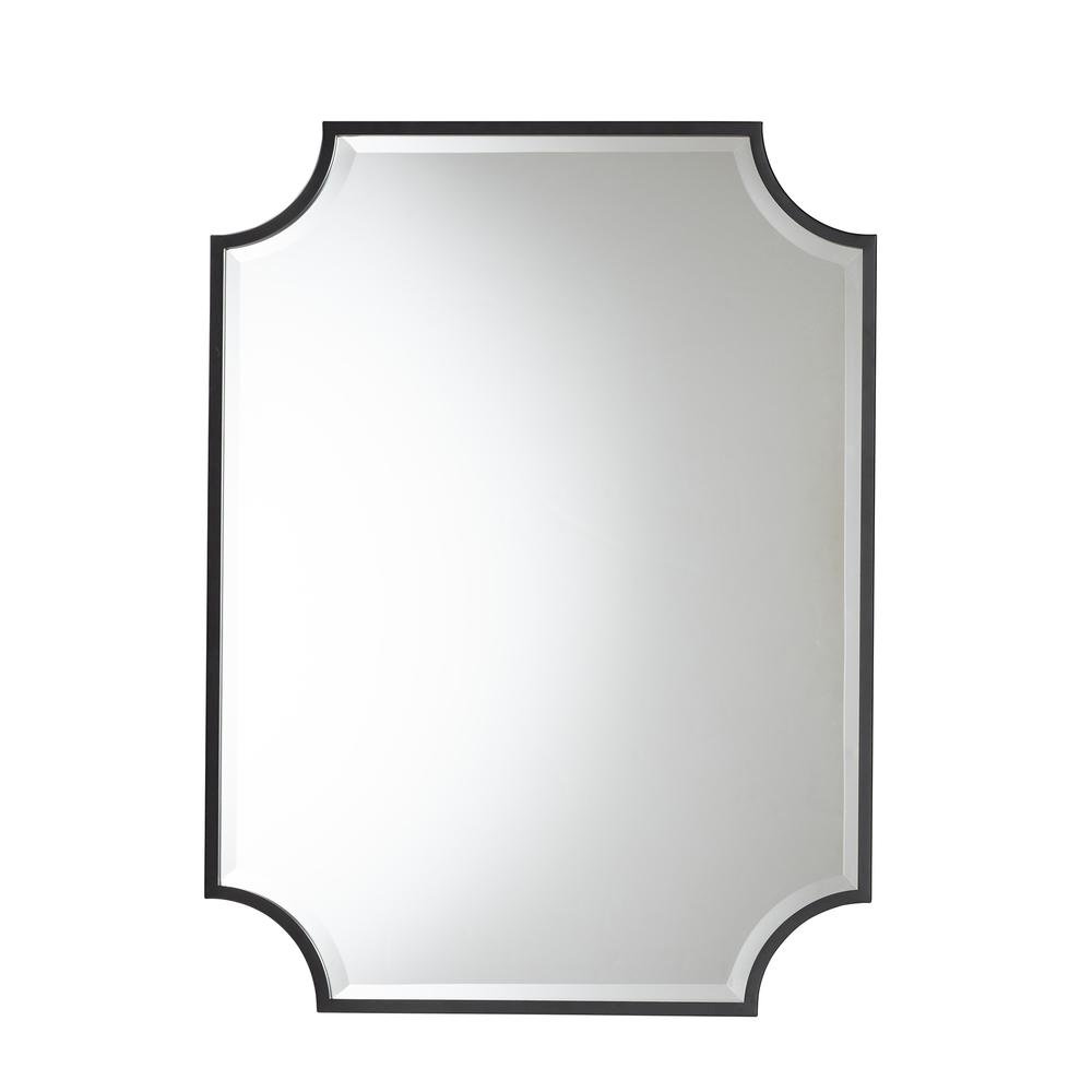 Baxton Studio Parcenet Modern Black Finished Metal Accent Wall Mirror