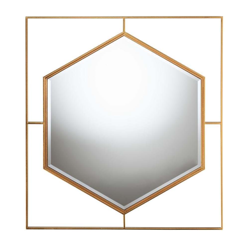 Gates Modern Glam and Luxe Antique Goldleaf Metal Accent Wall Mirror