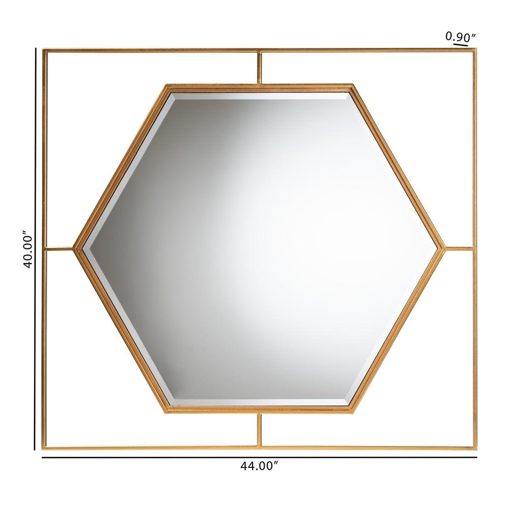 Gates Modern Glam and Luxe Antique Goldleaf Metal Accent Wall Mirror
