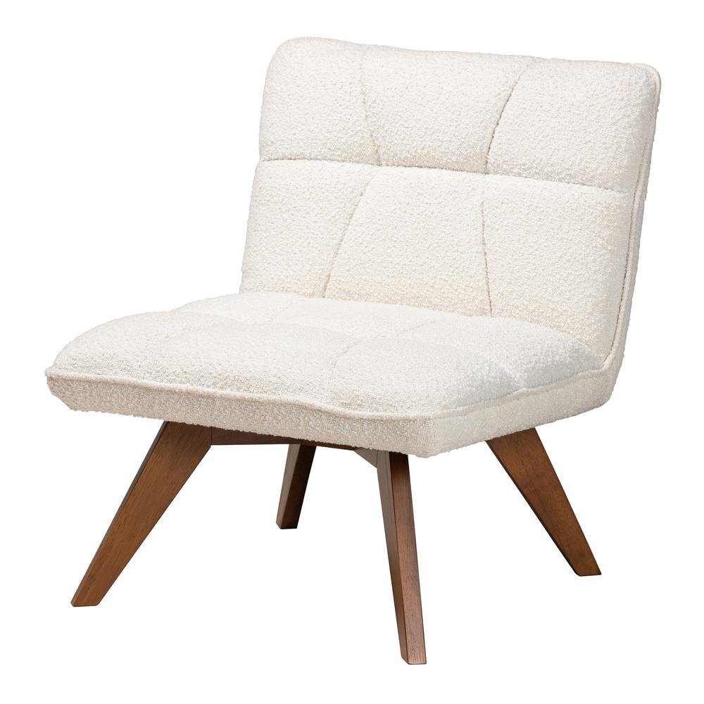 Walnut Brown Finished Rubberwood Accent Chair