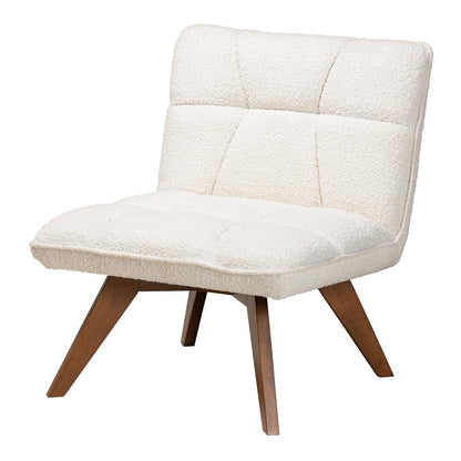 Walnut Brown Finished Rubberwood Accent Chair