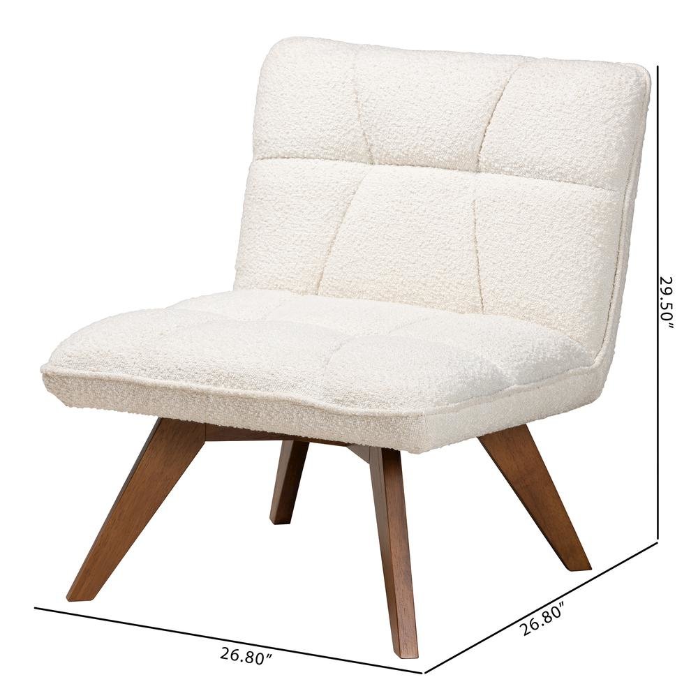 Walnut Brown Finished Rubberwood Accent Chair