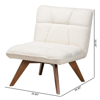 Walnut Brown Finished Rubberwood Accent Chair
