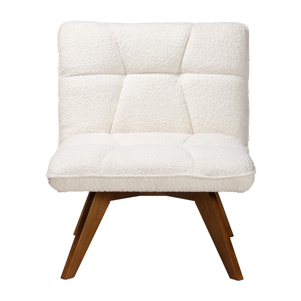 Walnut Brown Finished Rubberwood Accent Chair