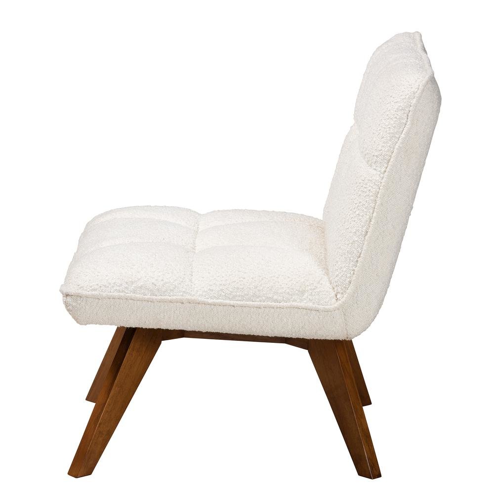 Walnut Brown Finished Rubberwood Accent Chair