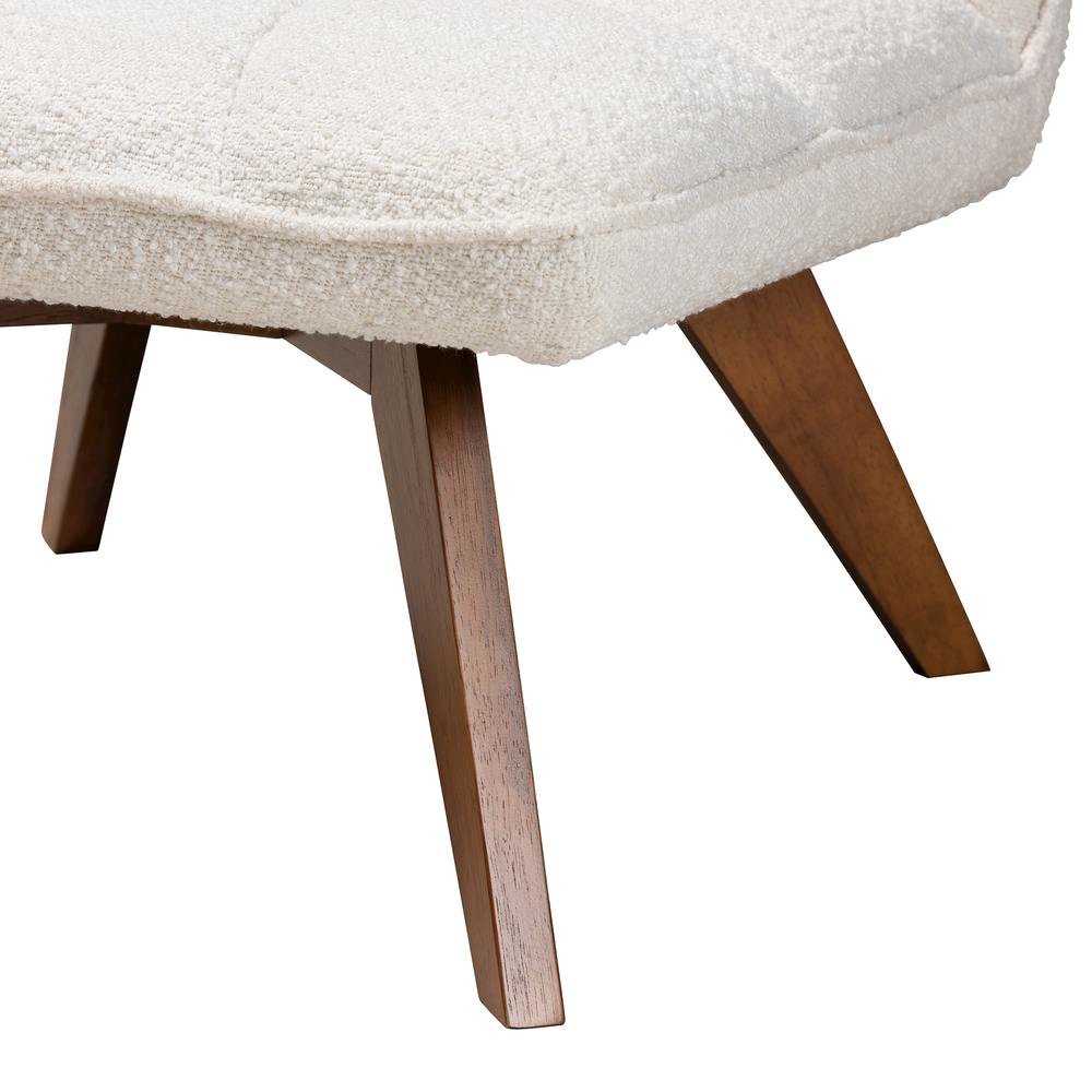 Walnut Brown Finished Rubberwood Accent Chair