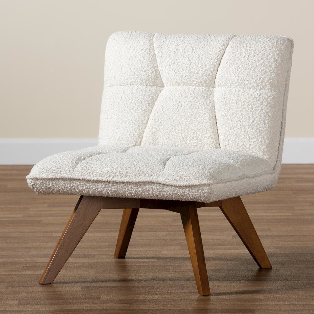Walnut Brown Finished Rubberwood Accent Chair