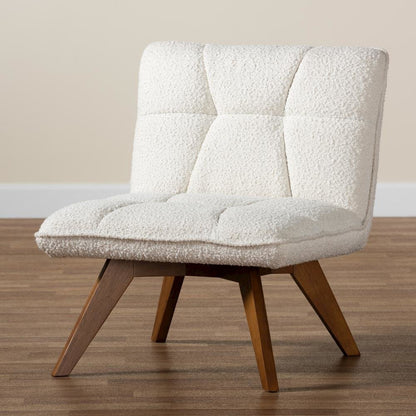 Walnut Brown Finished Rubberwood Accent Chair