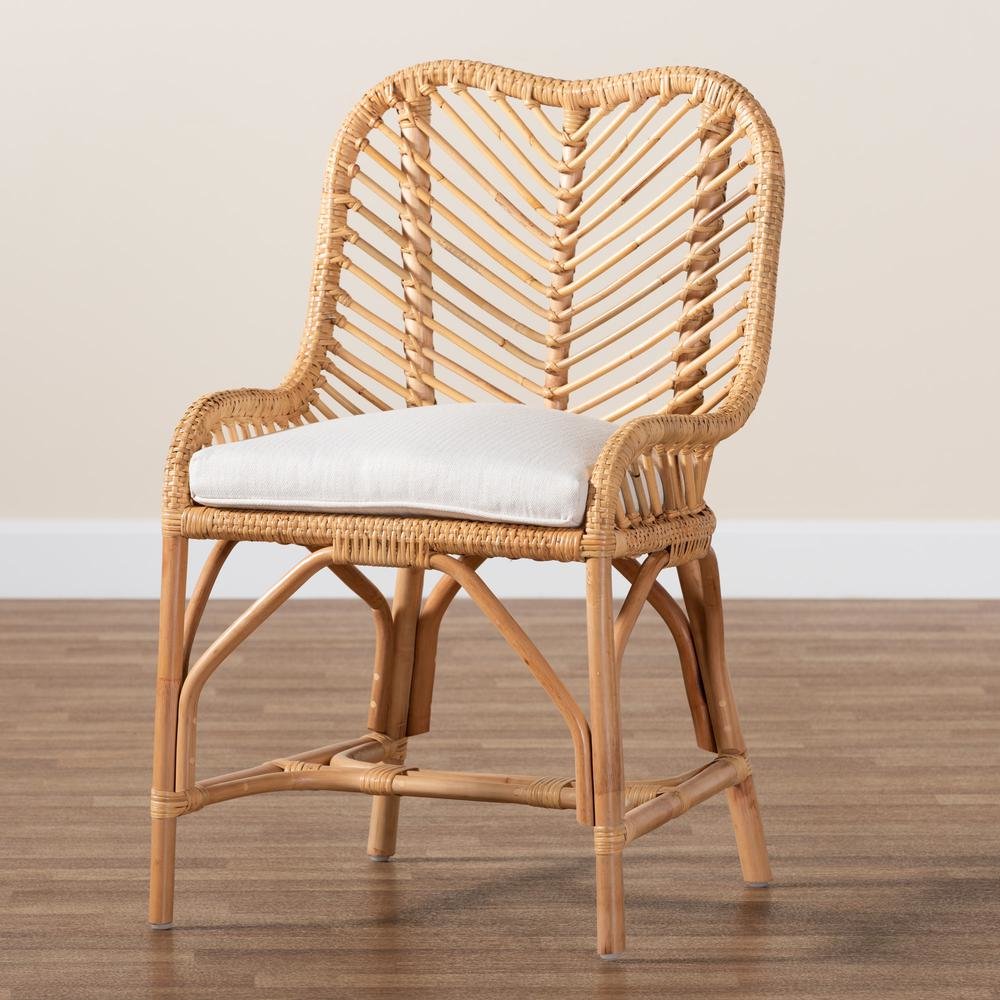 bali & pari Arween Modern Bohemian Natural Brown Rattan Dining Chair