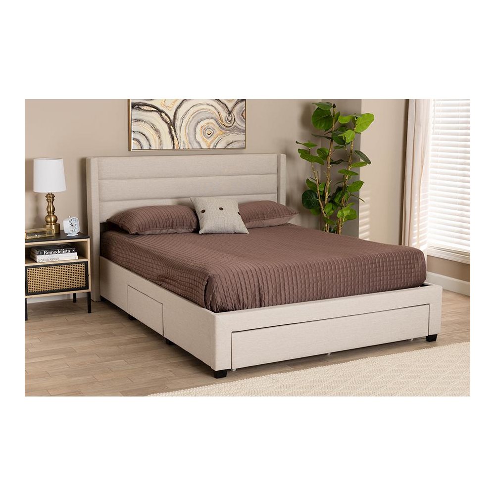 Dark Brown Finished Wood Full Size 3-Drawer Storage Platform Bed