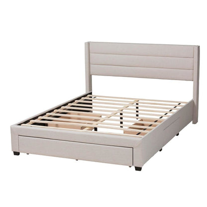 Dark Brown Finished Wood Full Size 3-Drawer Storage Platform Bed