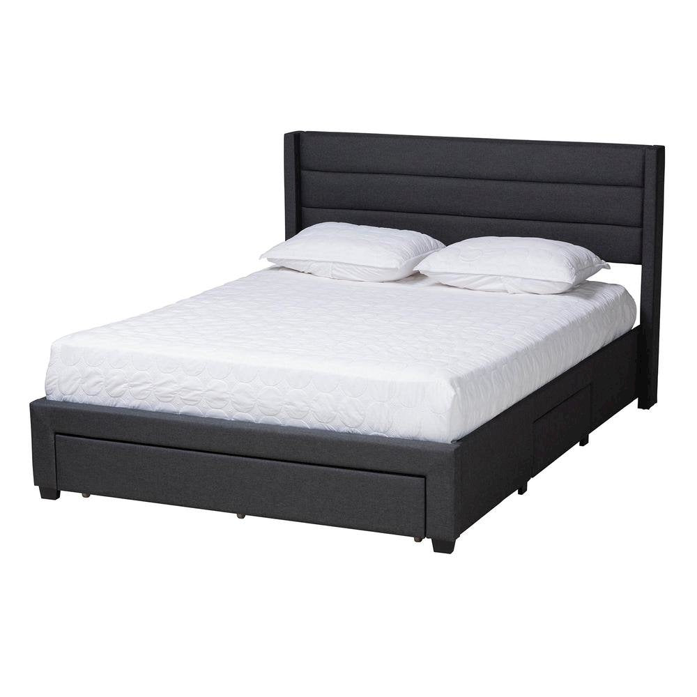 Dark Brown Finished Wood Full Size 3-Drawer Storage Platform Bed