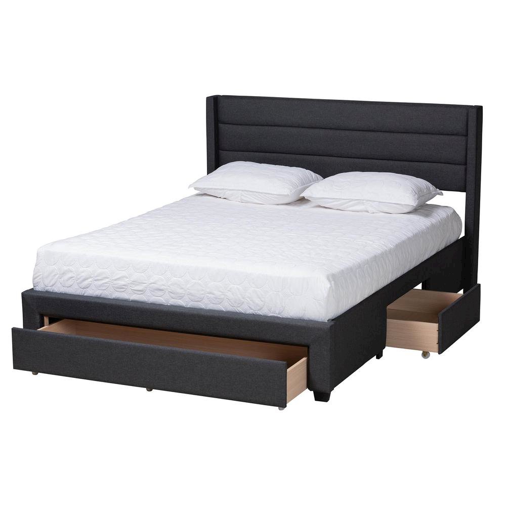 Dark Brown Finished Wood Full Size 3-Drawer Storage Platform Bed