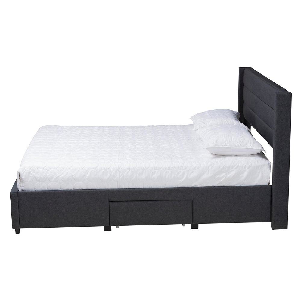 Dark Brown Finished Wood Full Size 3-Drawer Storage Platform Bed