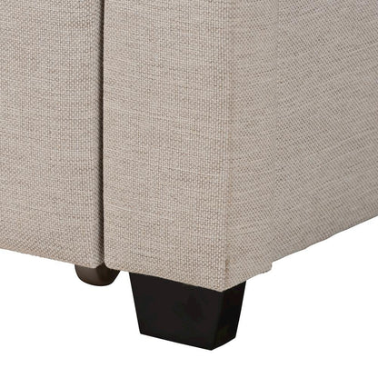 Transitional Beige Fabric Full Size 3-Drawer Storage Platform Bed