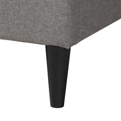 Transitional Grey Fabric Upholstered Full Size Platform Bed