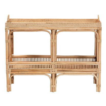 bali & pari Lombok Modern Bohemian Natural Brown Rattan Console Table