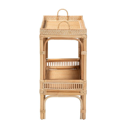 bali & pari Lombok Modern Bohemian Natural Brown Rattan Console Table