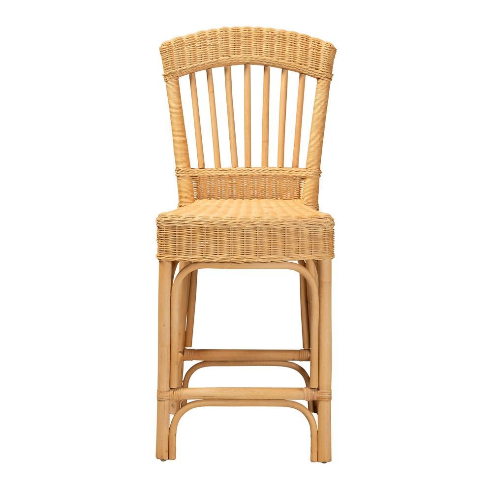bali & pari Barito Modern Bohemian Natural Rattan Counter Stool