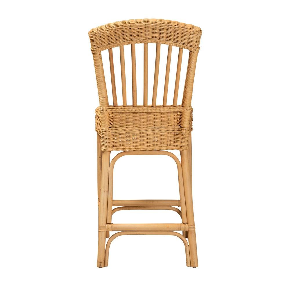 bali & pari Barito Modern Bohemian Natural Rattan Counter Stool