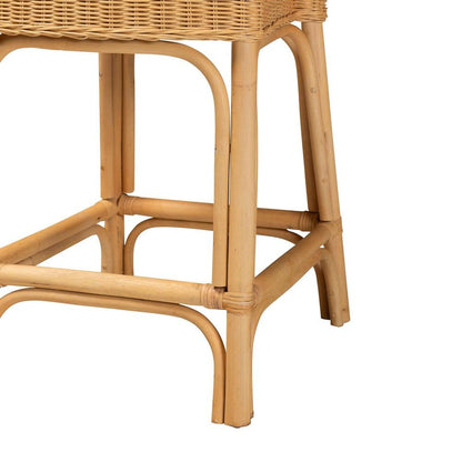 bali & pari Barito Modern Bohemian Natural Rattan Counter Stool