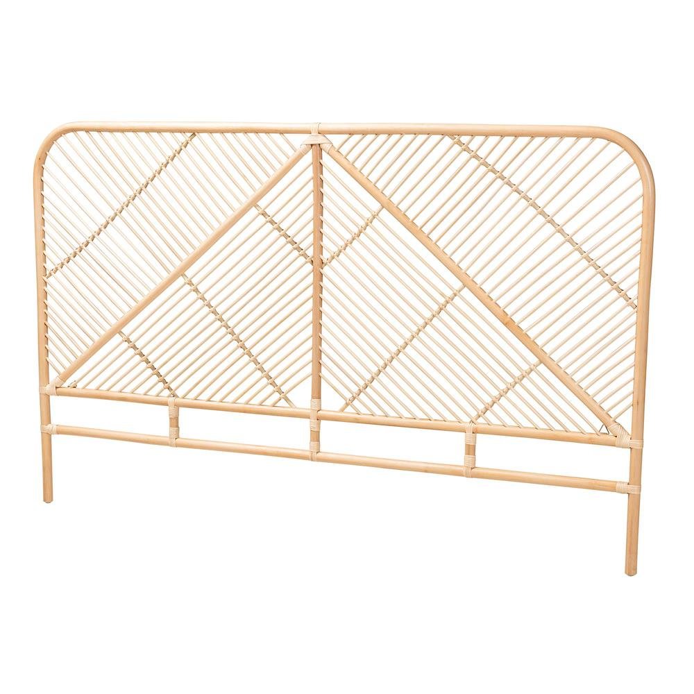 Bohemian Natural Brown Rattan Queen Size Standalone Headboard