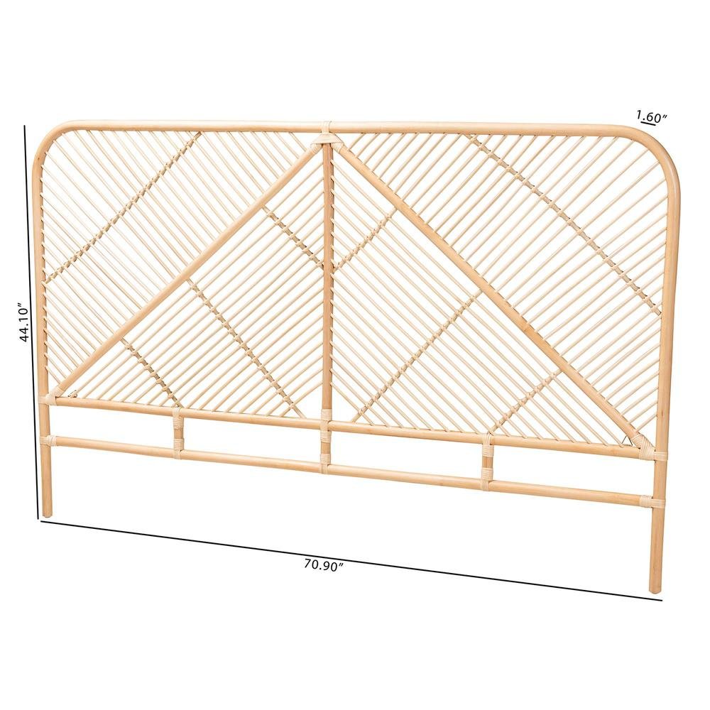 Bohemian Natural Brown Rattan Queen Size Standalone Headboard