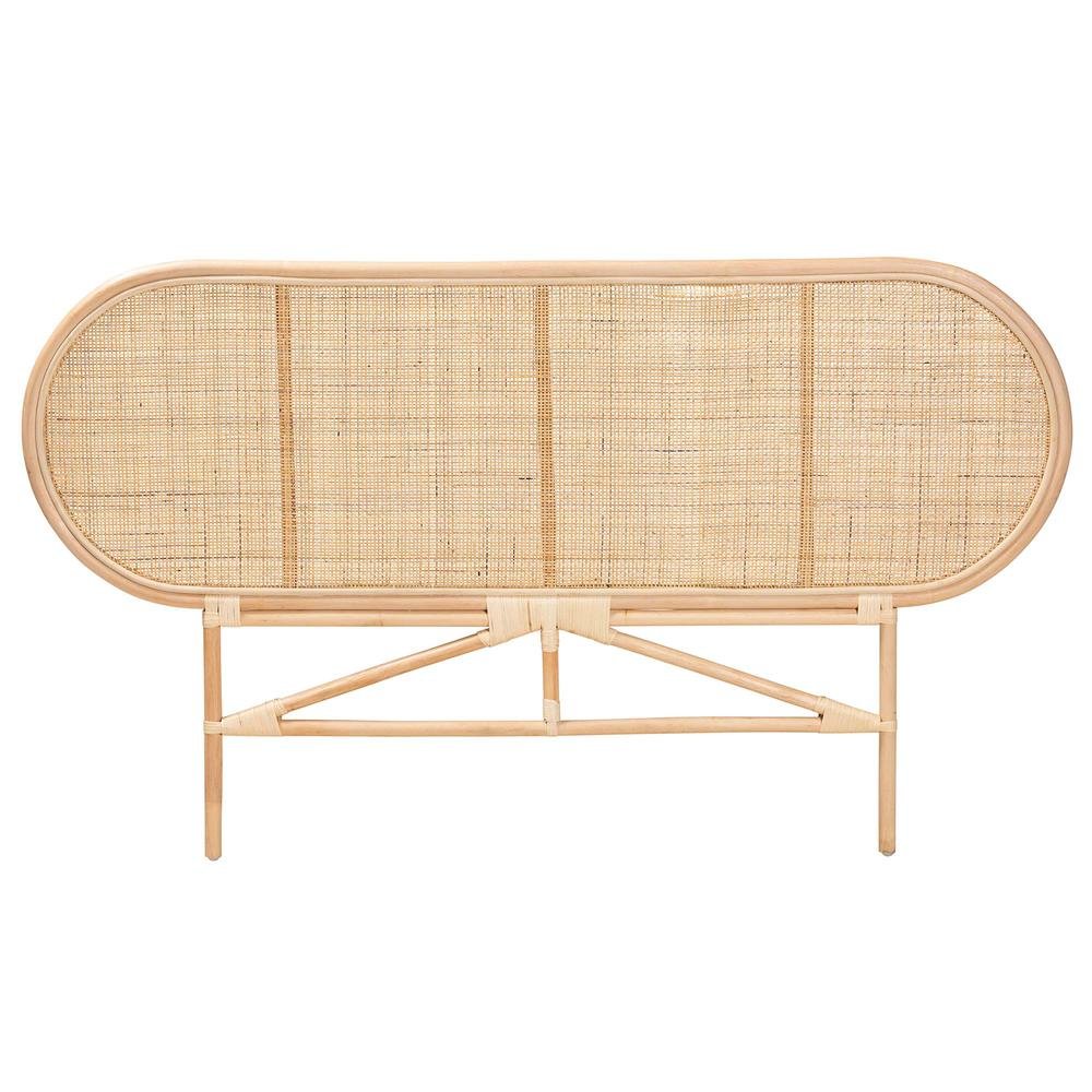 Bohemian Natural Brown Rattan Queen Size Standalone Headboard