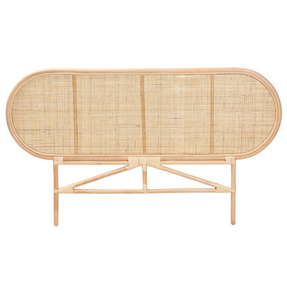 Bohemian Natural Brown Rattan Queen Size Standalone Headboard