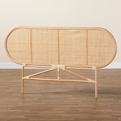 Bohemian Natural Brown Rattan Queen Size Standalone Headboard