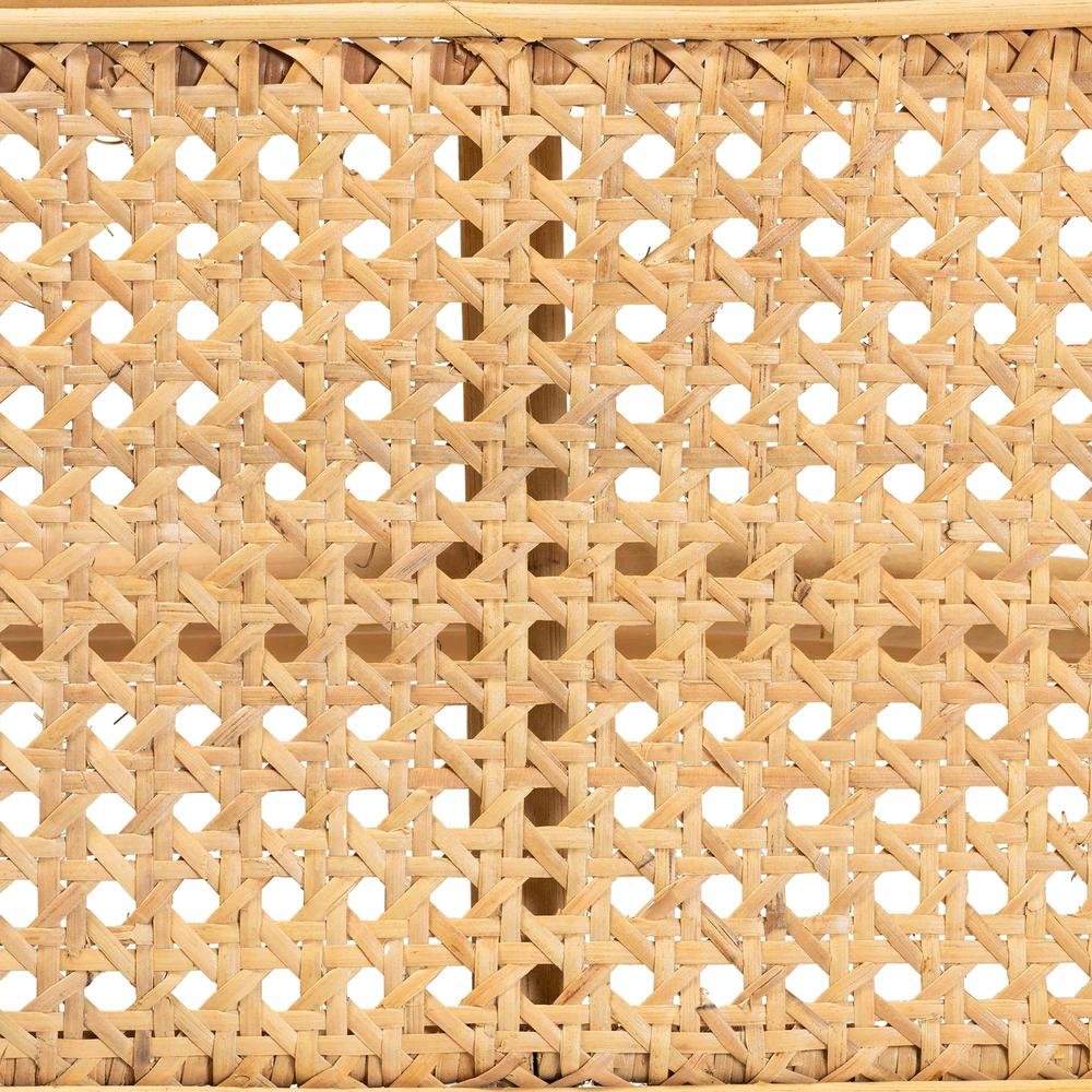 bali & pari Septa Modern Bohemian Natural Brown Rattan Accent Bench