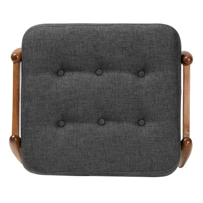 Walnut Brown Finished Wood Ottoman Footstool