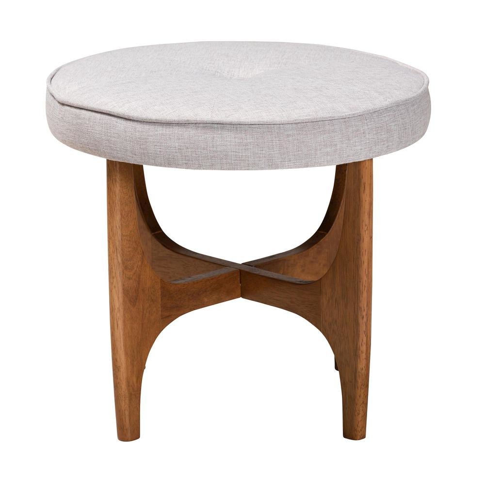 Walnut Brown Finished Wood Ottoman Footstool