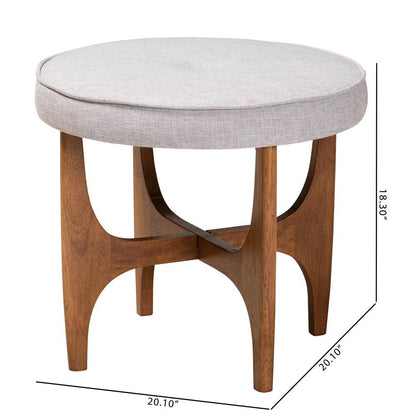 Walnut Brown Finished Wood Ottoman Footstool