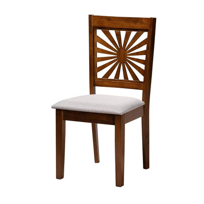 Olympia Modern Grey Fabric and Walnut Brown Finished Wood 7-Piece Dining Set