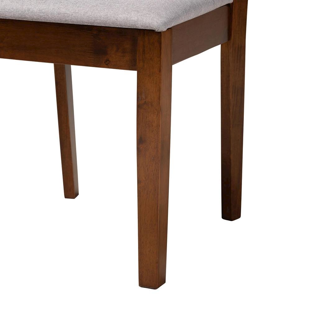 Olympia Modern Grey Fabric and Walnut Brown Finished Wood Dining Chair