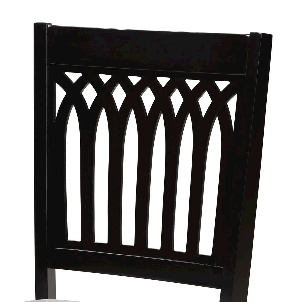 Genesis Modern Grey Fabric and Dark Brown Finished Wood 5-Piece Dining Set