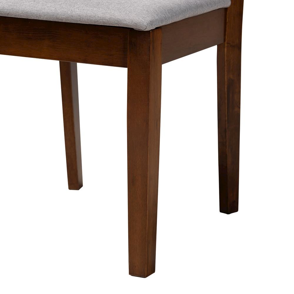 Genesis Modern Grey Fabric and Walnut Brown Finished Wood 5-Piece Dining Set