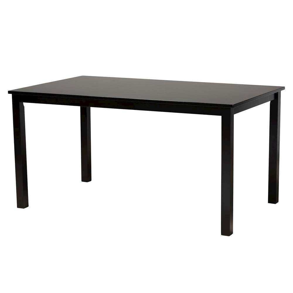 Beige Fabric and Espresso Brown Finished Wood 7-Piece Dining Set