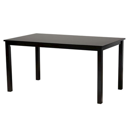 Beige Fabric and Espresso Brown Finished Wood 7-Piece Dining Set