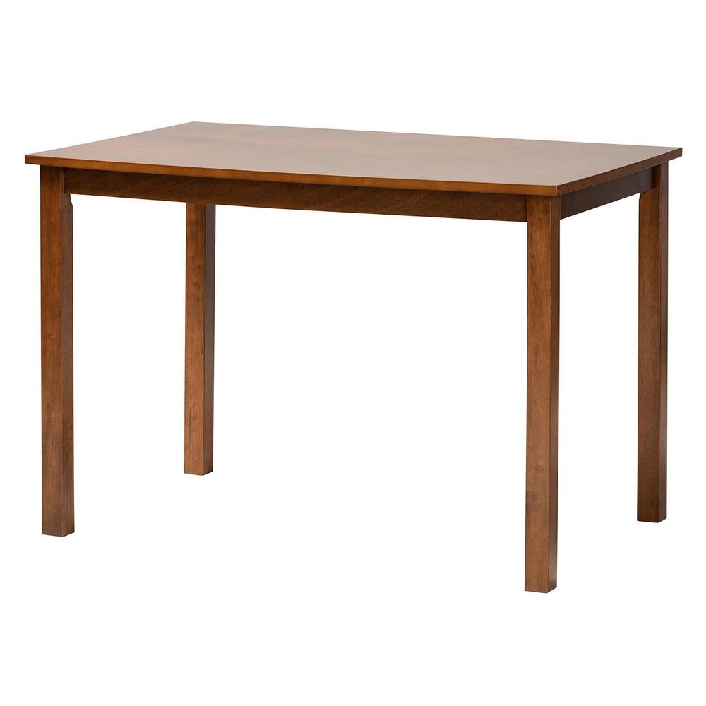 Florencia Modern Grey Fabric and Walnut Brown Finished Wood 5-Piece Dining Set