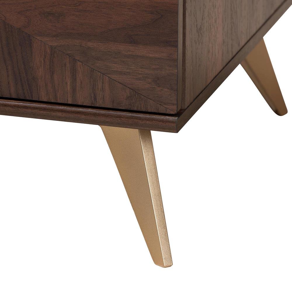 Transitional Walnut Brown Finished Wood 2-Drawer Coffee Table