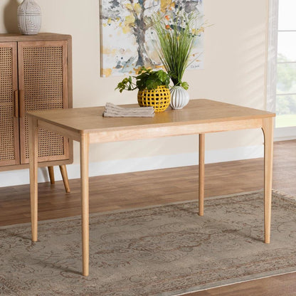 Baxton Studio Sherwin Mid-Century Modern Natural Oak Finished Wood Dining Table