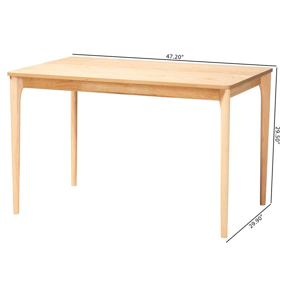 Baxton Studio Sherwin Mid-Century Modern Natural Oak Finished Wood Dining Table