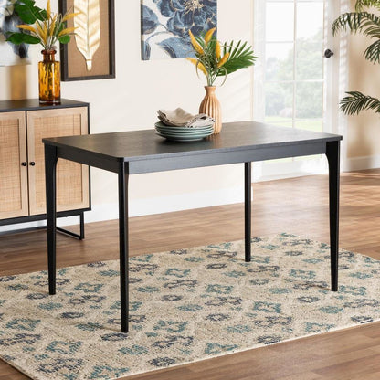 Baxton Studio Sherwin Mid-Century Modern Black Finished Wood Dining Table